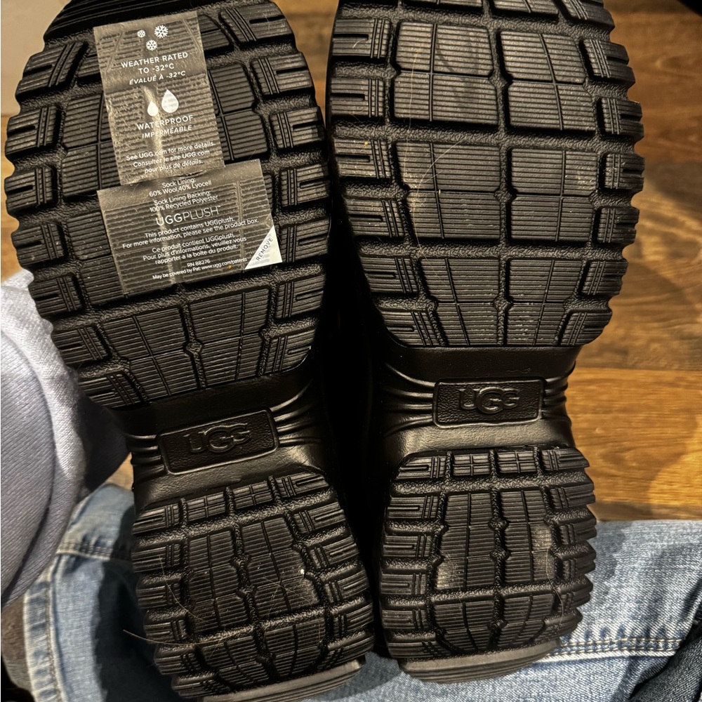 UGG Black Winter Boots with Fur Trim - Picture 2 of 7